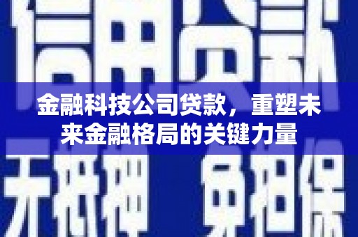太湖金融科技公司贷款，重塑未来金融格局的关键力量