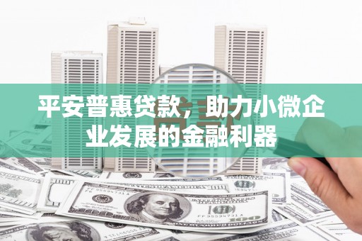 太湖平安普惠贷款，助力小微企业发展的金融利器