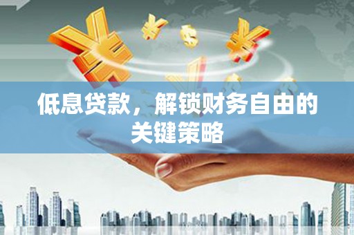 太湖低息贷款，解锁财务自由的关键策略