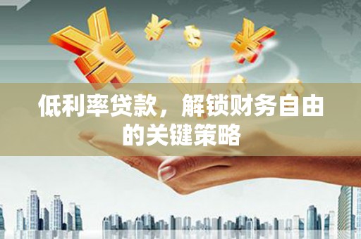 太湖低利率贷款，解锁财务自由的关键策略