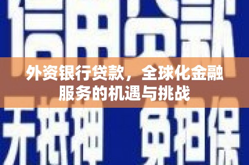 太湖外资银行贷款，全球化金融服务的机遇与挑战