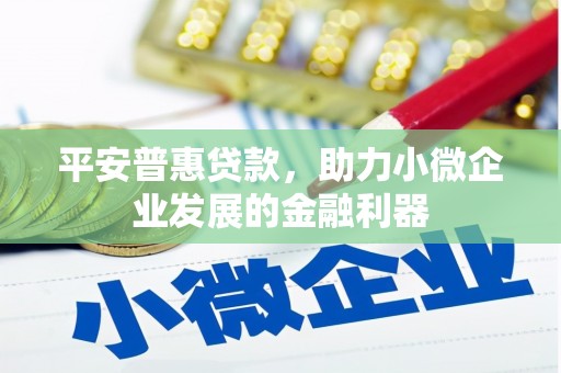 太湖平安普惠贷款，助力小微企业发展的金融利器