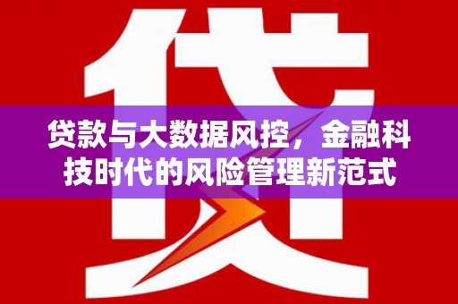 太湖贷款与大数据风控，金融科技时代的风险管理新范式