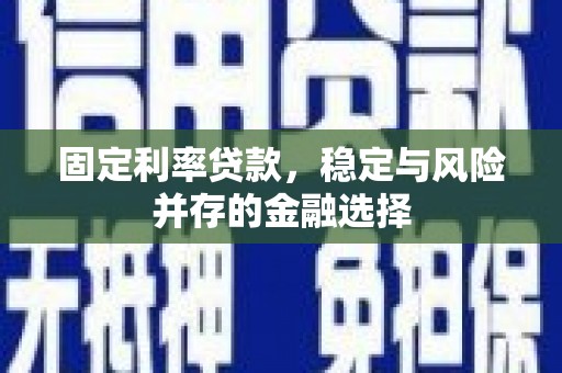 太湖固定利率贷款，稳定与风险并存的金融选择