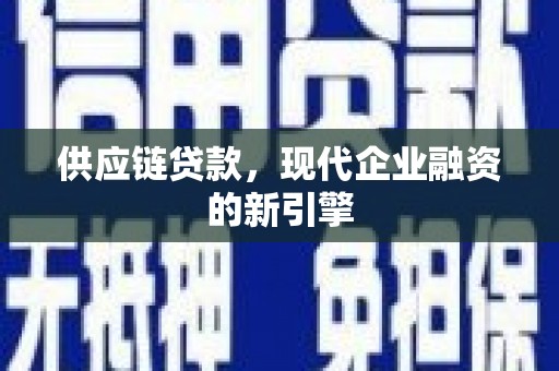 太湖供应链贷款，现代企业融资的新引擎