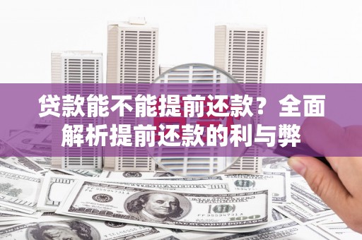 太湖贷款能不能提前还款？全面解析提前还款的利与弊