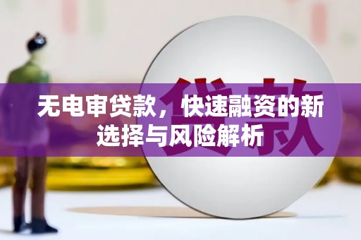 太湖无电审贷款，快速融资的新选择与风险解析