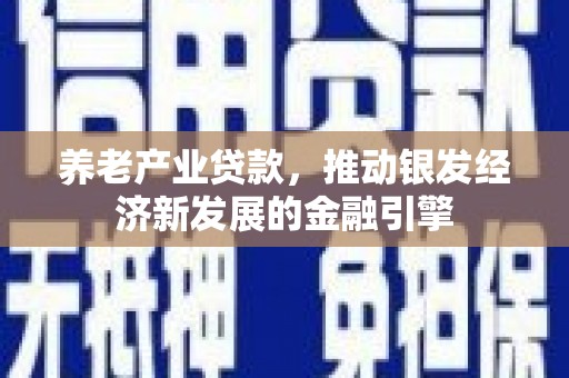 太湖养老产业贷款，推动银发经济新发展的金融引擎