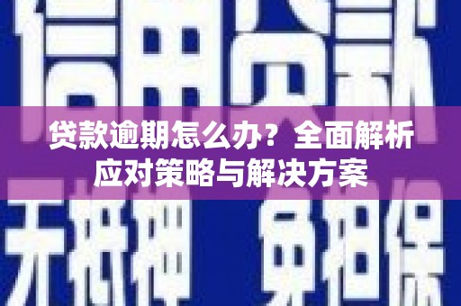 太湖贷款逾期怎么办？全面解析应对策略与解决方案