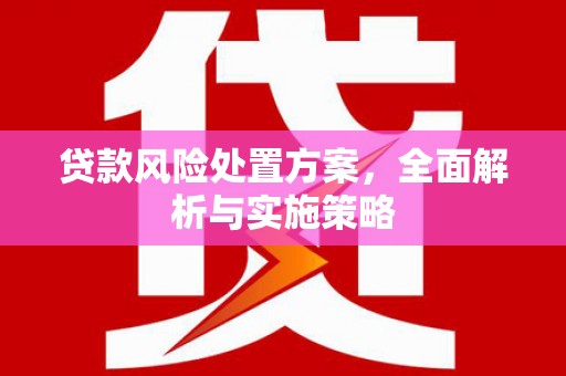 太湖贷款风险处置方案，全面解析与实施策略