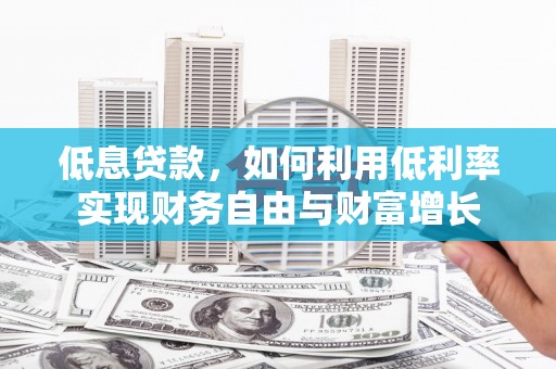 太湖低息贷款，如何利用低利率实现财务自由与财富增长